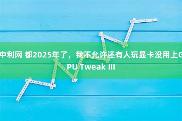 中利网 都2025年了，我不允许还有人玩显卡没用上GPU Tweak Ⅲ